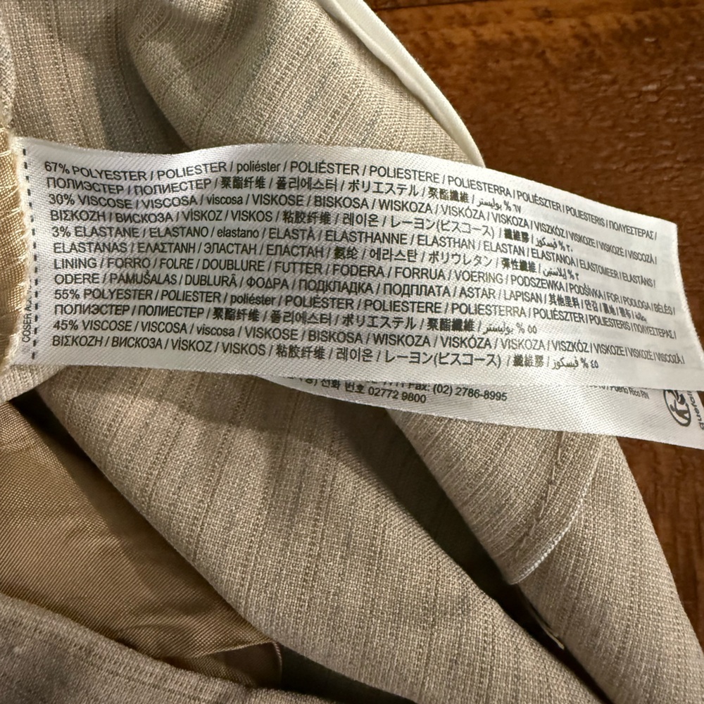 NEW Mango Striped Trousers-Size 12-Beige with Light Blue Stripe - Picture 12 of 15